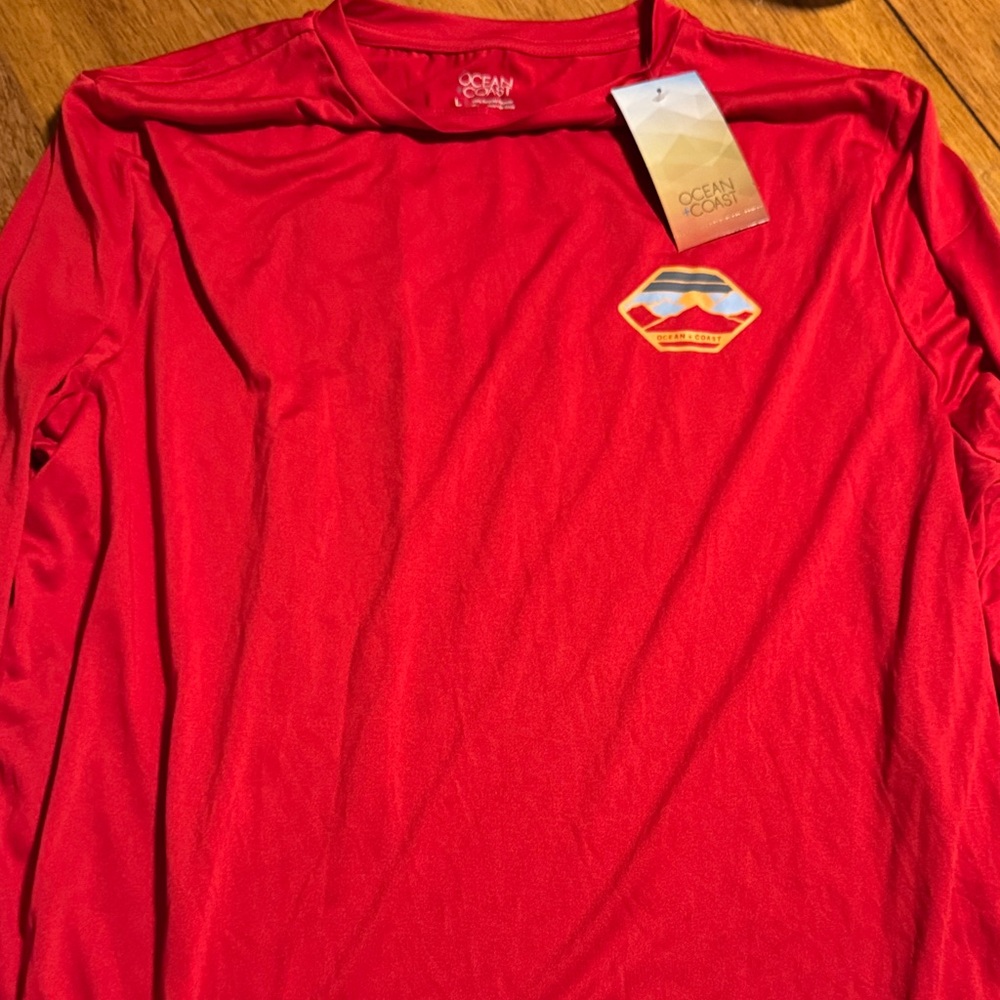 Ocean Pacific Men's Red Long Sleeve Tee